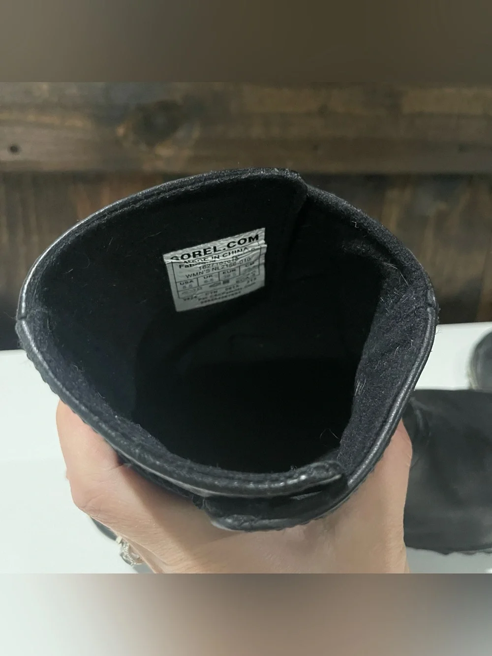 Sorel Womens 8.5 Black Slimboot‎ Leather Pull On Rain Boots Waterproof Granola